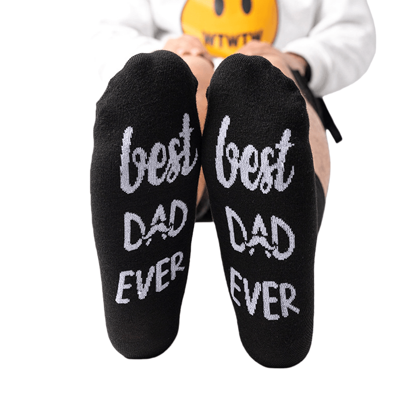 Meias Engraçadas De Mistura De Algodão “Best Dad Ever” Para Adultos