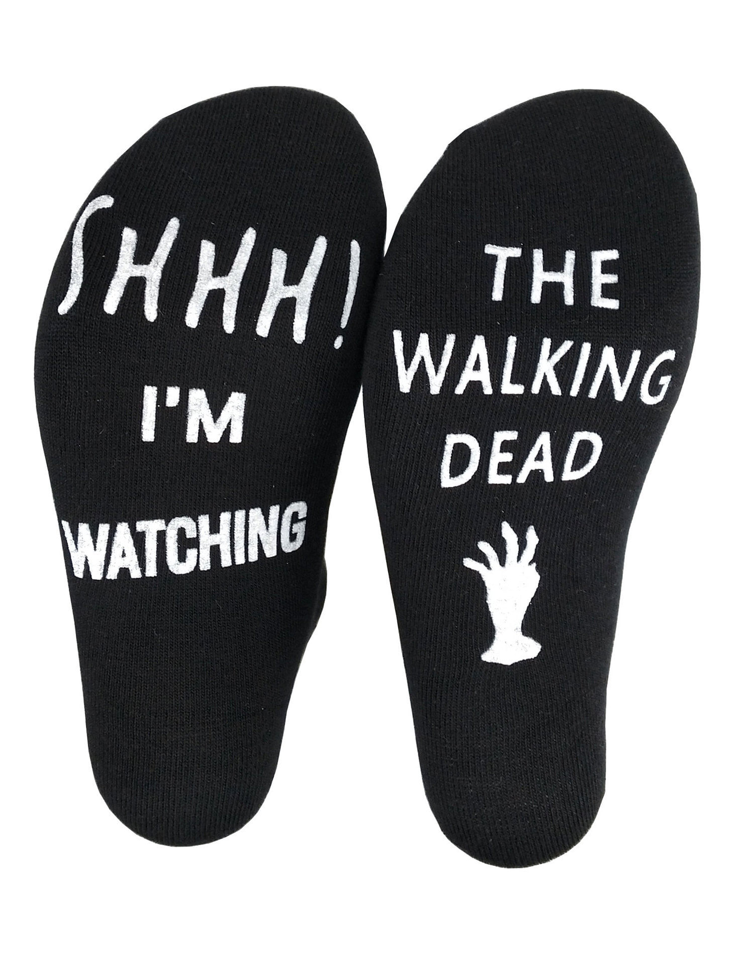 Meias Redondas Engraçadas De Algodão Penteado Com Tema De Terror, Pretas, Tamanho Único