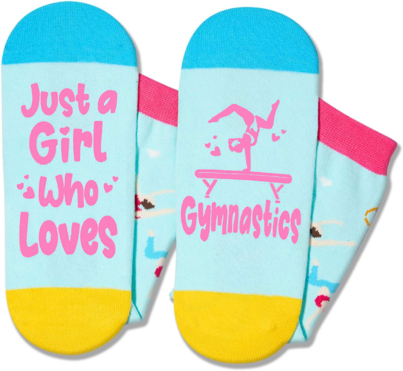 Meias De Algodão Com Estampa De Ginástica Para Mulheres, Azuis, Tamanho Único