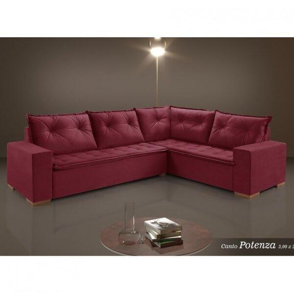 Sofá de Canto Potenza Vicam Estofados Bordô