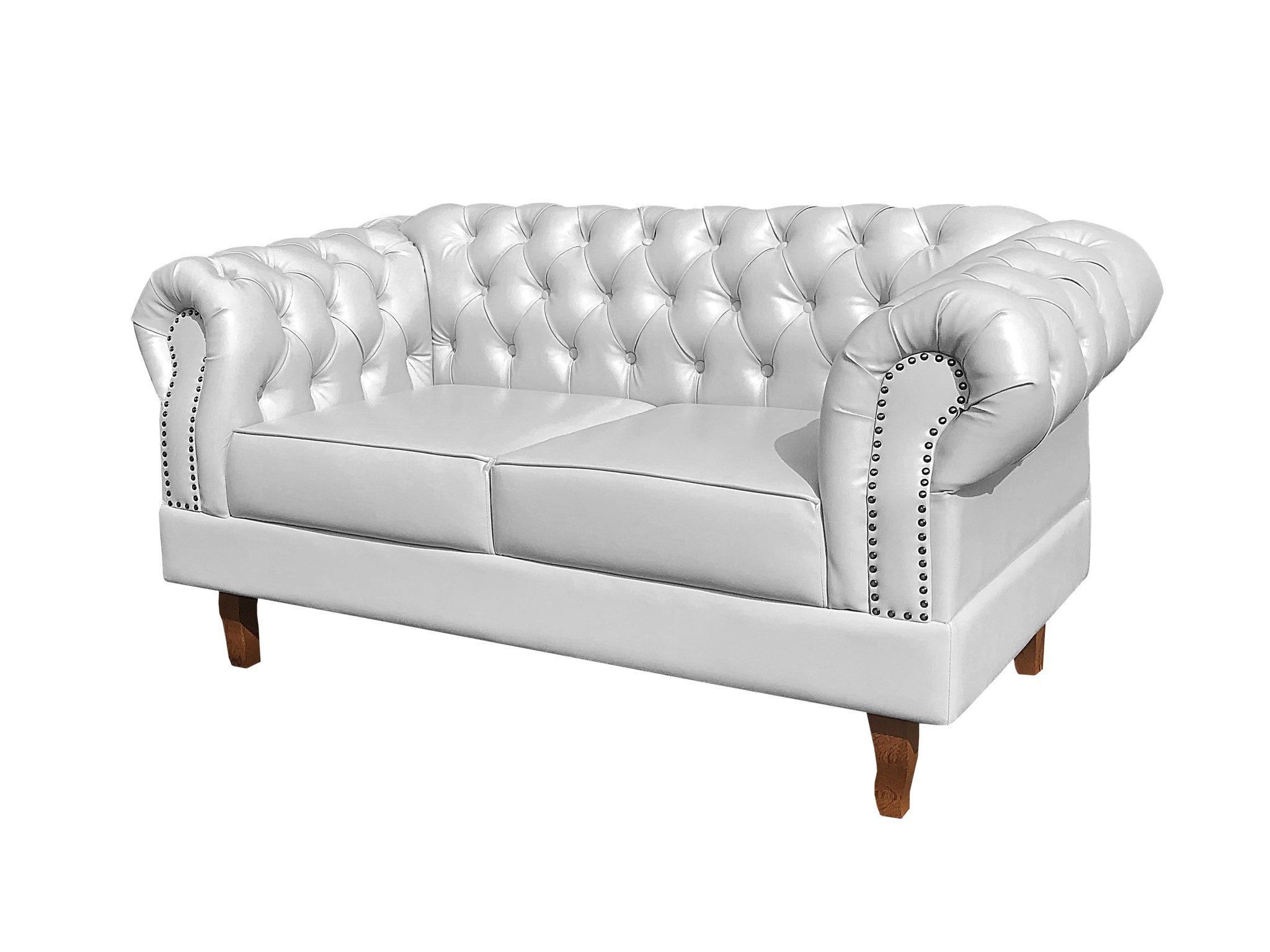 Sofá 2 Lugares Decoração Sara Recepção Dom Pedro Chesterfield Branco