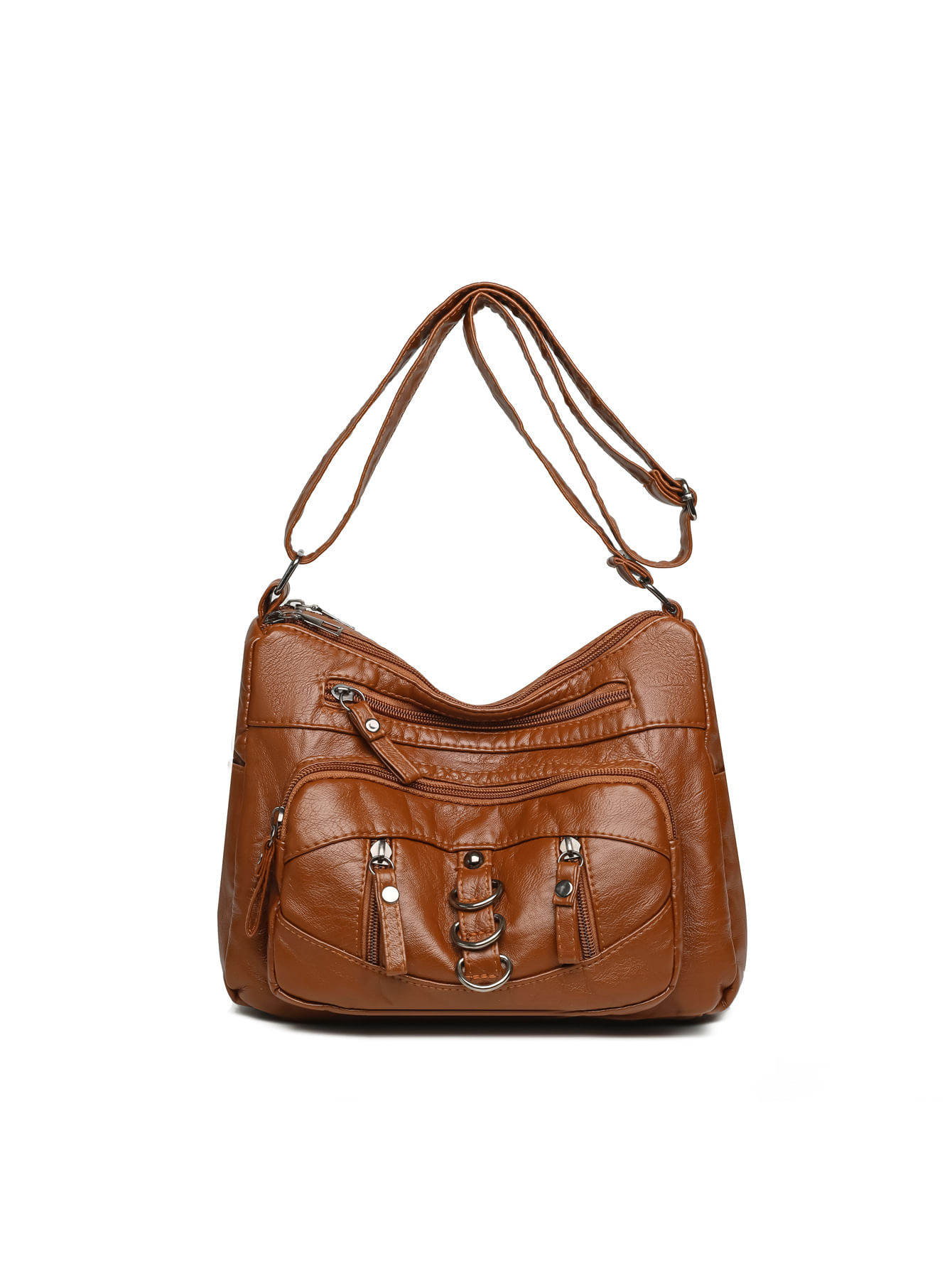 Bolsa De Ombro Feminina De Couro Pu Macio De Grande Capacidade