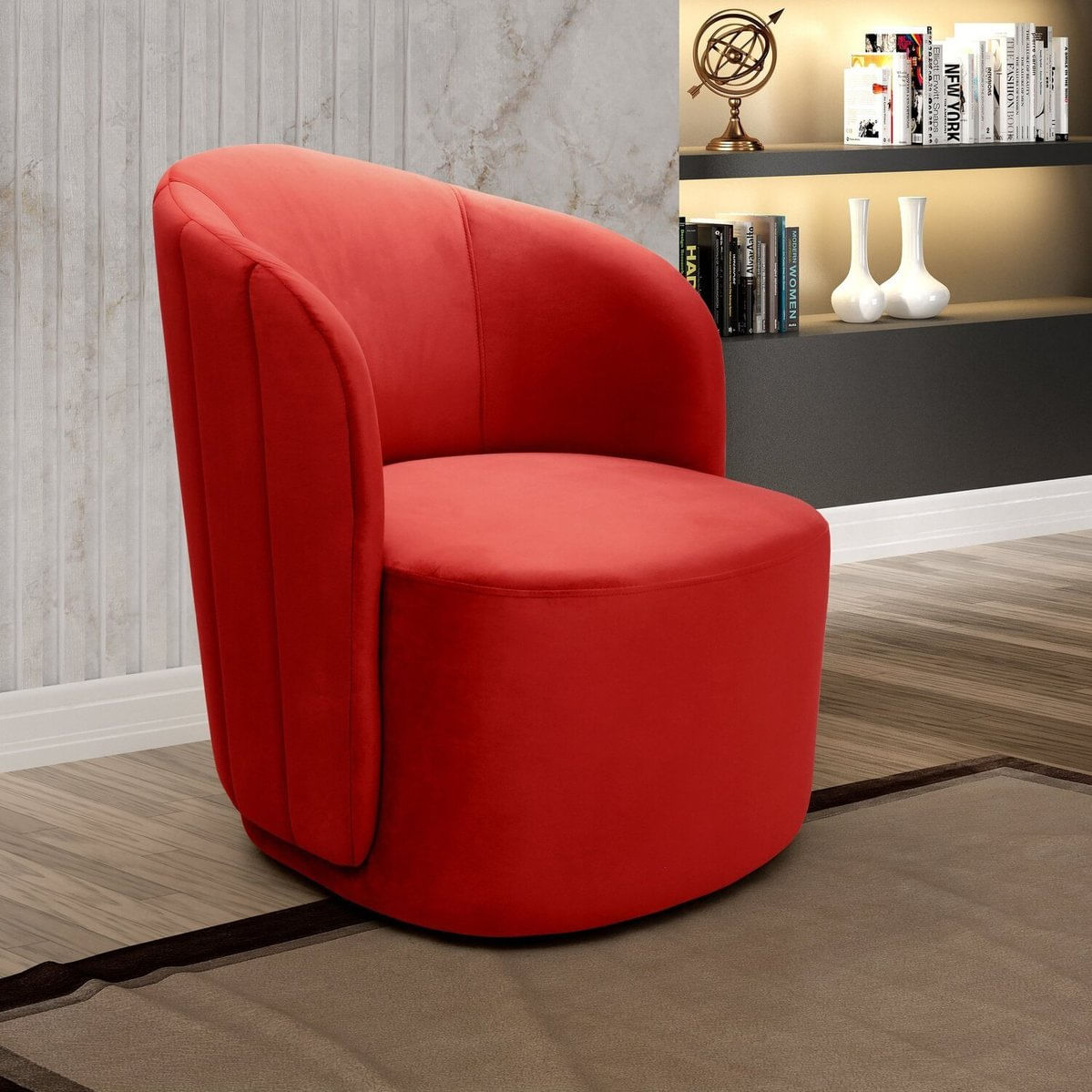 Poltrona Concha Stela Decoração Moderna Vermelho
