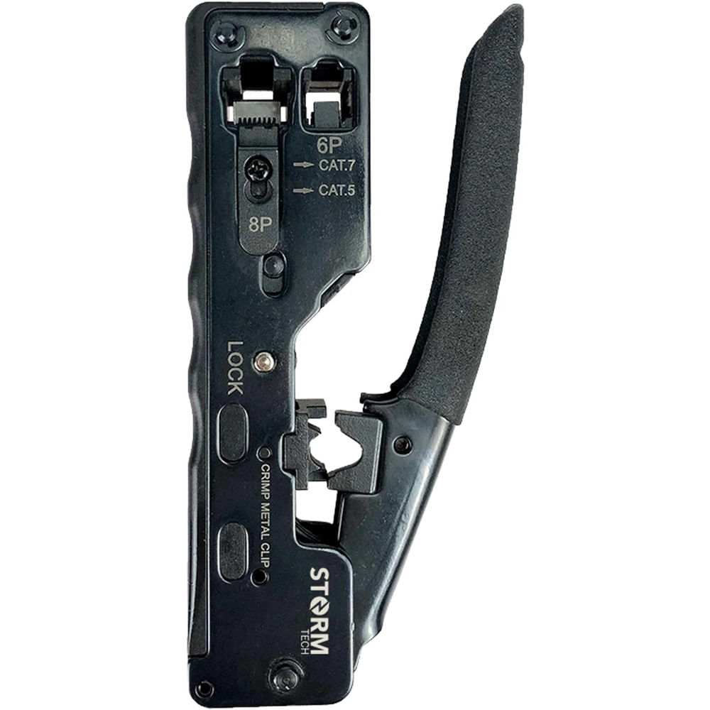 Alicate Para Crimpar Rj45/Rj12/Rj11 Storm Preto