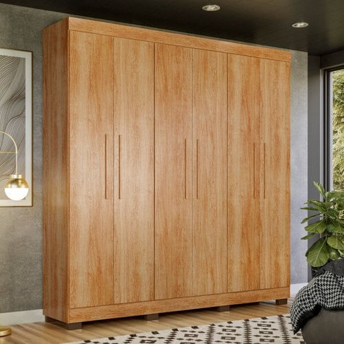 Guarda Roupa Infantil Solteiro 6 Portas 4 Gavetas Flórida 100% MDF Amadeirado