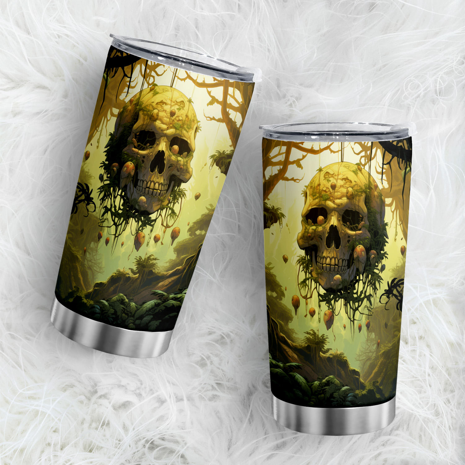 Copo De Viagem, Caneca De Café Oasisdream, 600 Ml Com Estampa De Caveira