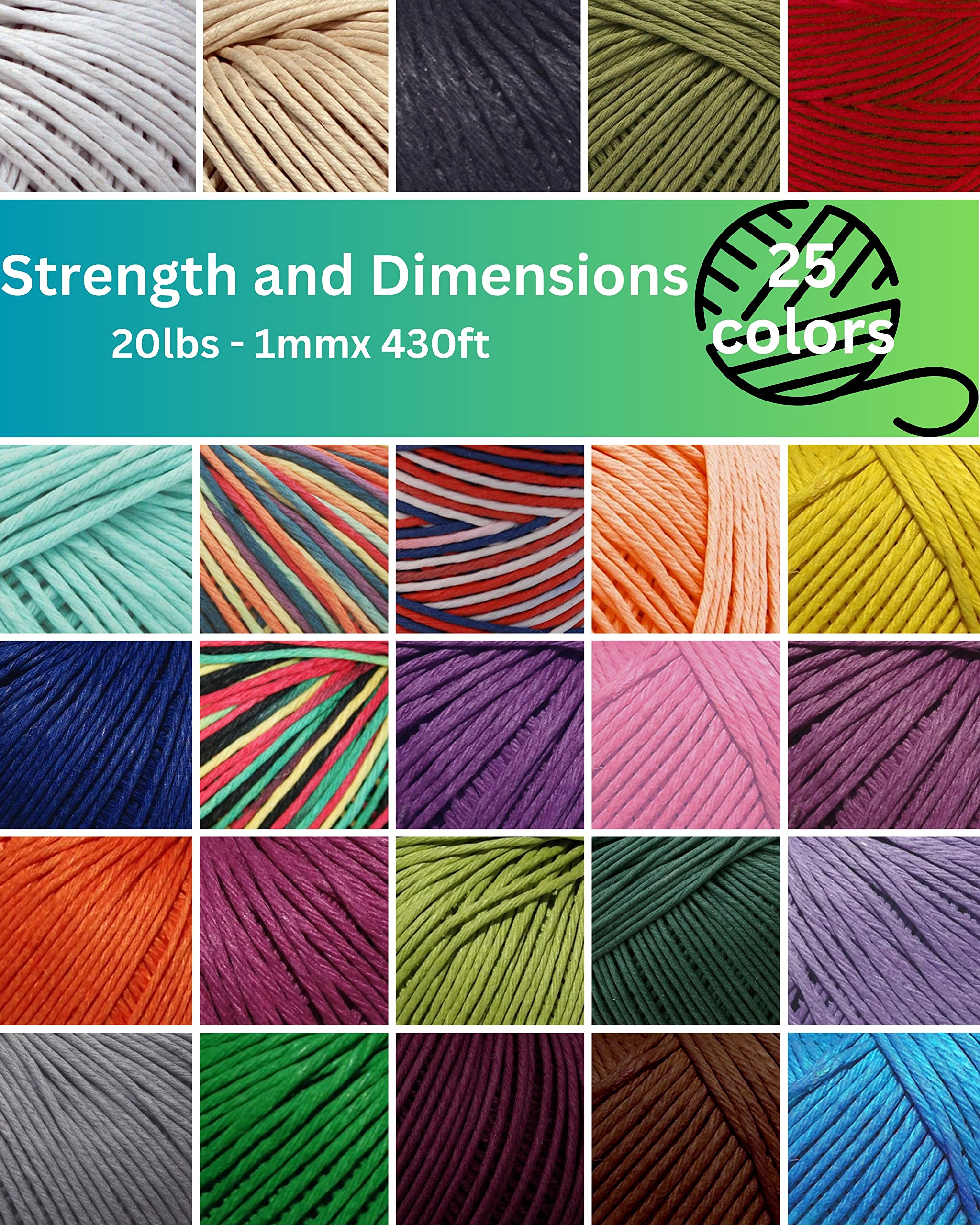 Cordão De Cânhamo Hemptopia 1 Mm 100% Cânhamo 130 M Azul Marinho