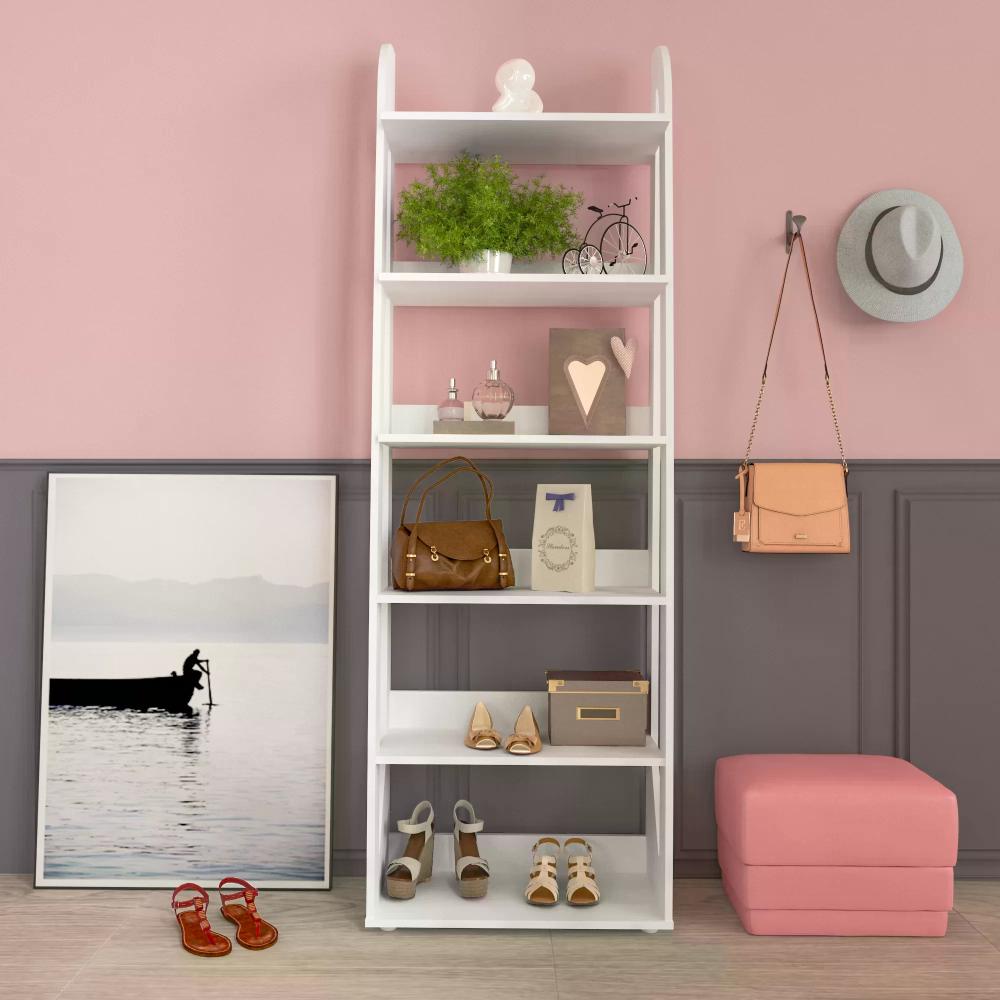 Estante para Livros 6 Prateleiras Floripa Artely Branco