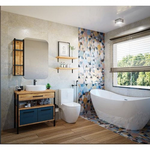 Gabinete para Banheiro 80cm Barbara Darabas Agardi Antiqua/Preto