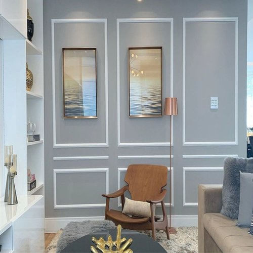 Boiserie MDF 3cm x 15mm x 2,40m Liso Moldufama 300 Branco