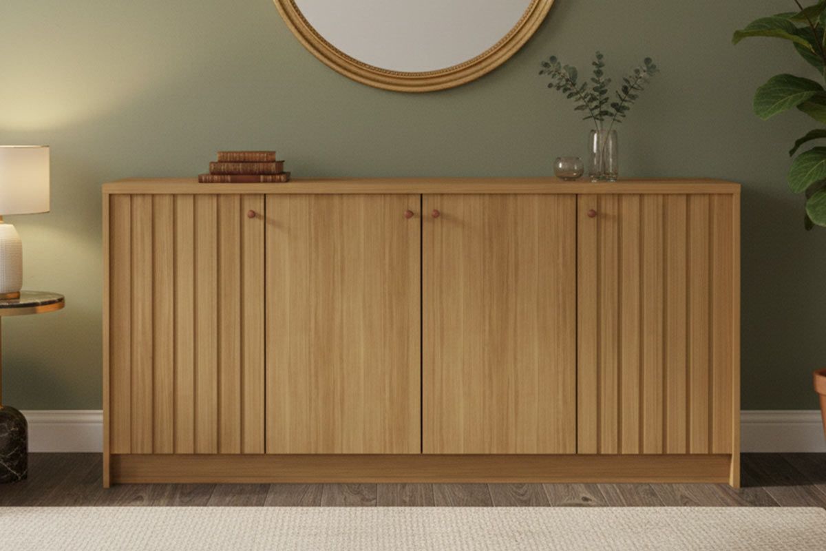 Buffet De Sala Jantar Lia 4 Portas Preto Nature Cimol