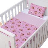 Kit Jogo De Lençol Bebe Turma Da Monica E Travesseiro