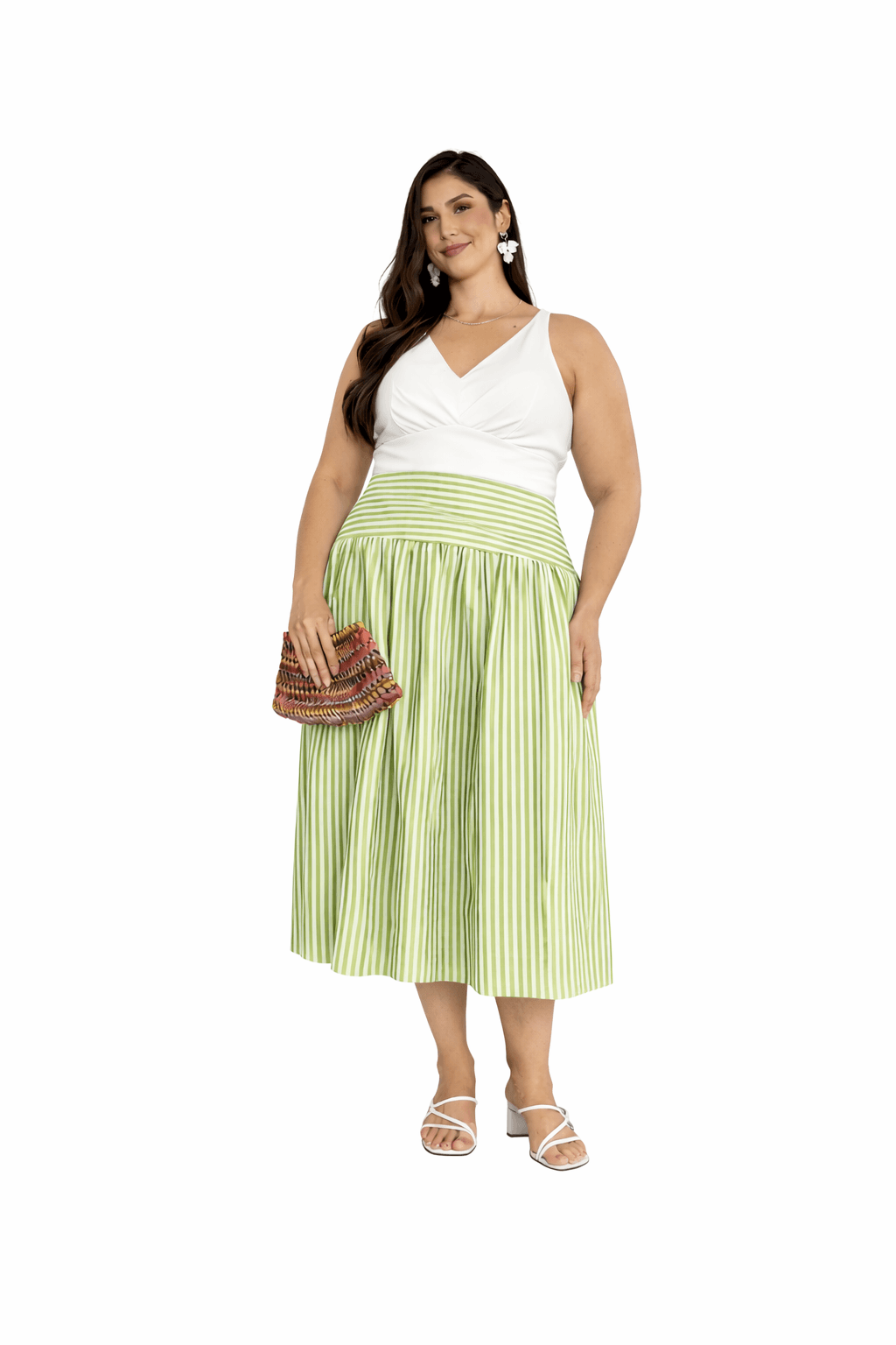 Saia Midi Feminina Leve Com Forro Confortável Elegante