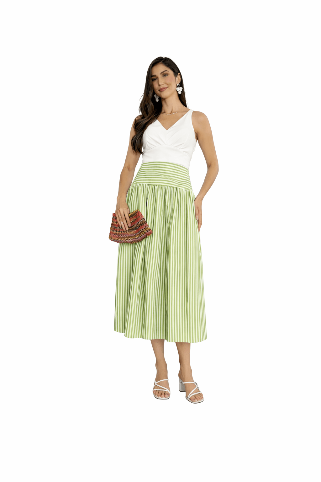 Saia Midi Feminina Leve Com Forro Confortável Elegante