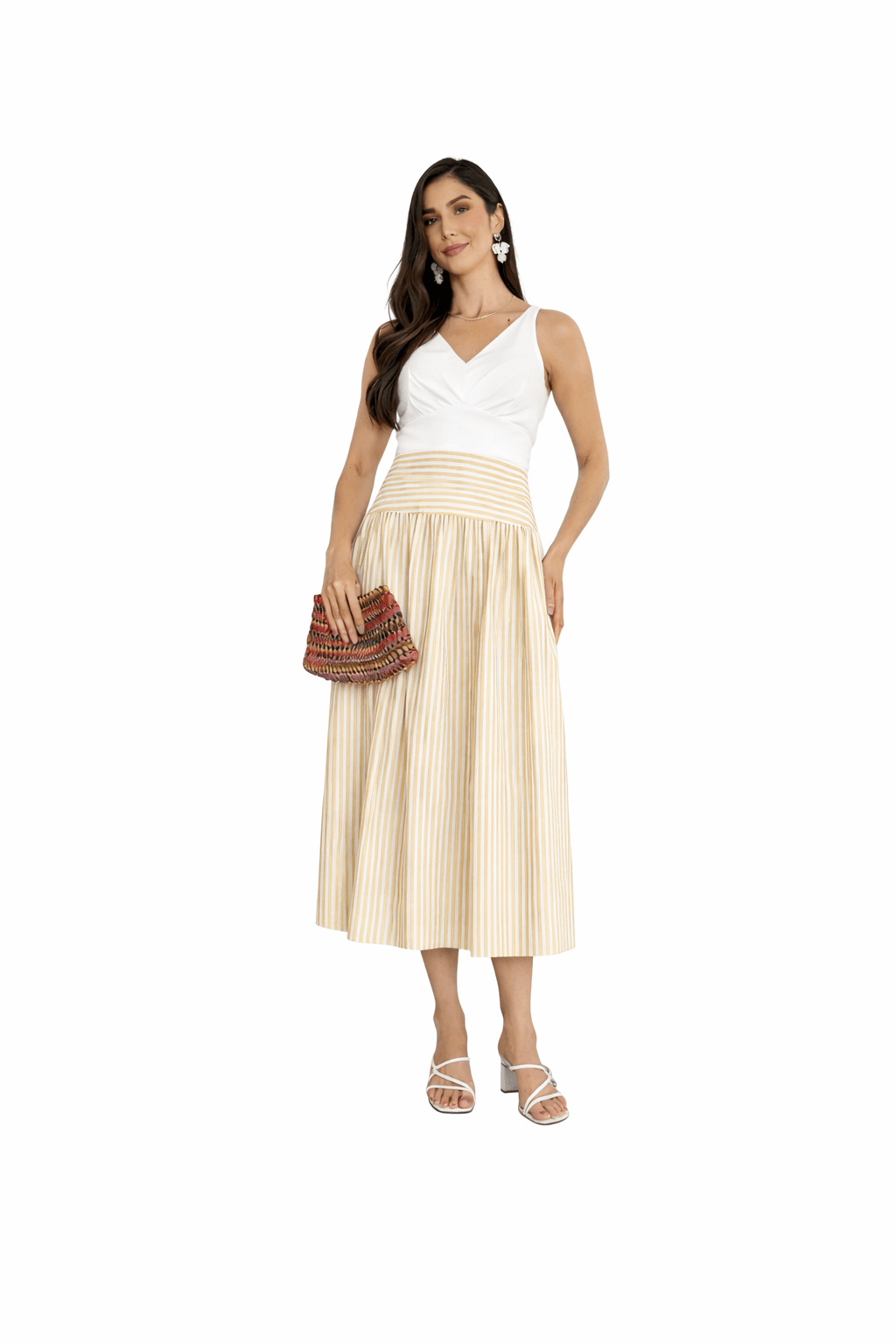 Saia Midi Feminina Leve Com Forro Confortável Elegante