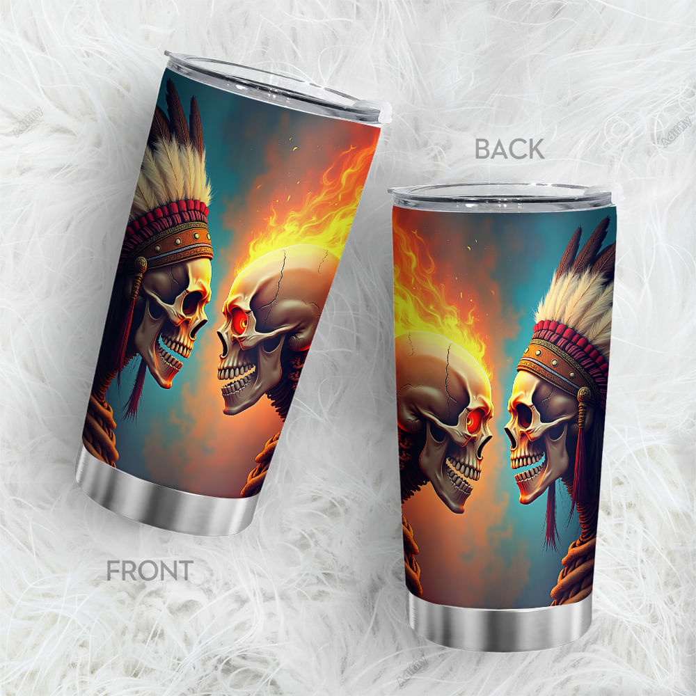 Copo Oasisdream De Aço Inoxidável 600ml Com Estampa De Caveira