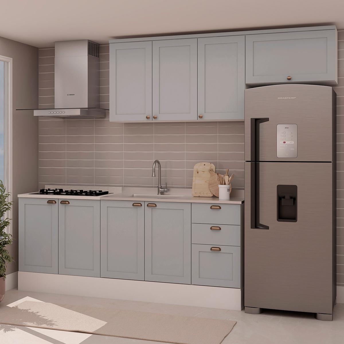 Armário De Cozinha Genialflex Iluminata 4 Peças Branco Fendi