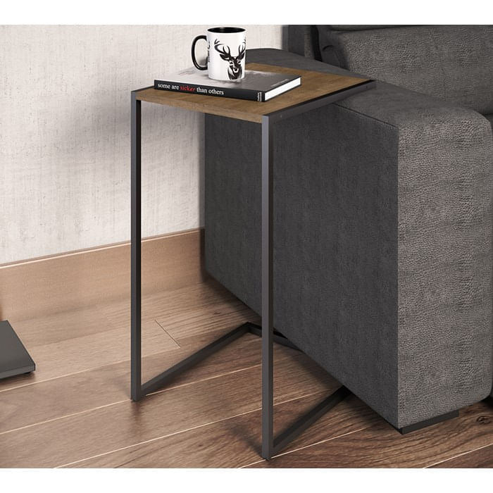 Mesa Lateral 27820 Linha Complementos Preto Vermont Artesano