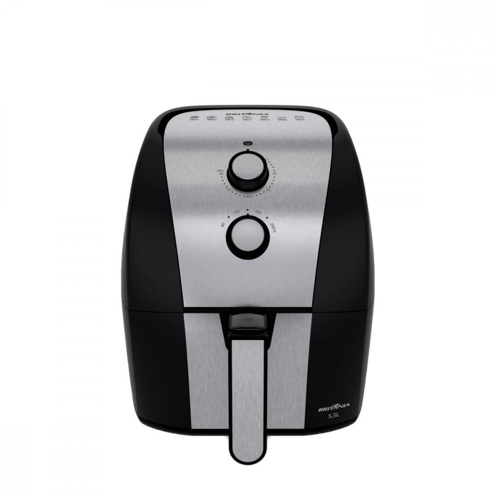 Fritadeira Elã©trica Britã¢nia Bfr51 Gold 5,5l Air Flow Cesto Removã­vel Preta