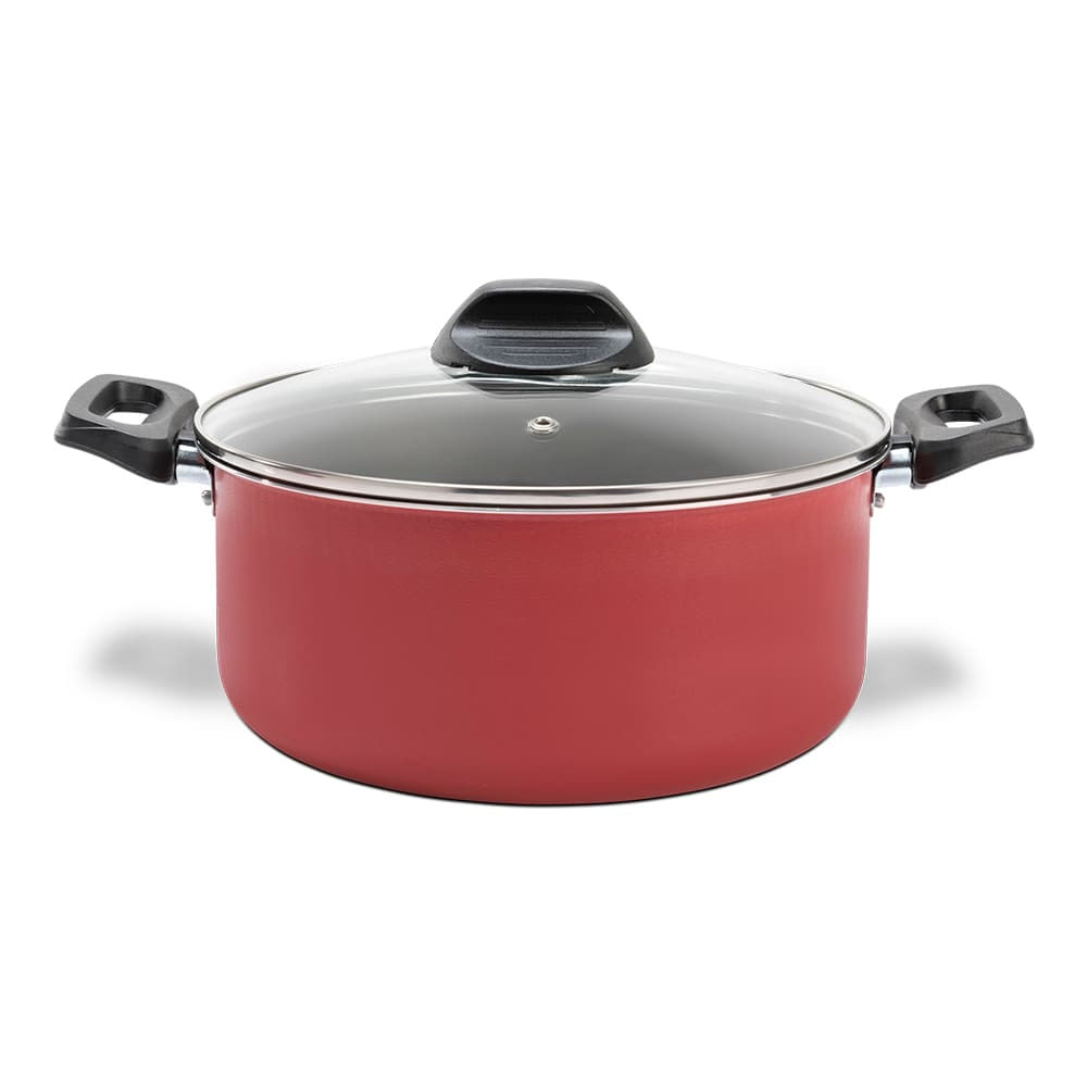 Caçarola Ruby Pro-flon Antiaderente 3,4l 22cm Tampa De Vidro Brinox