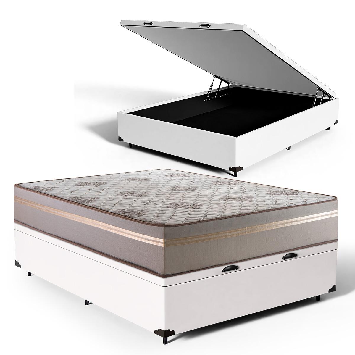 Cama Box Baú Com Colchão De Espuma D33 Millenium One Face Casal 138cm