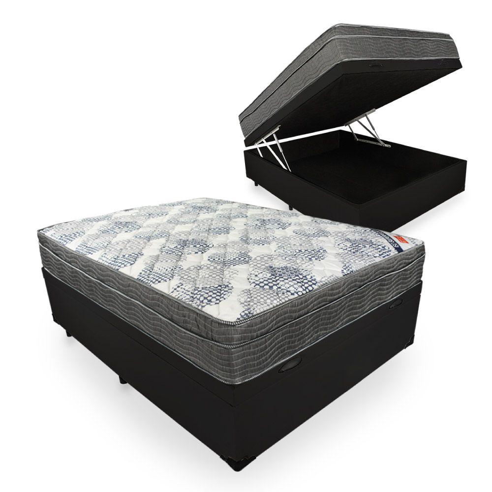 Cama Box Baú Com Colchão De Molas Ensacadas Ortobom Iso Superpocket Casal 138cm