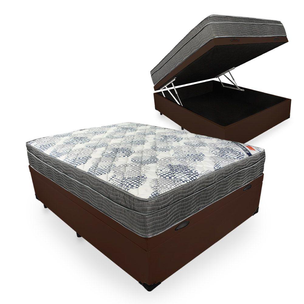 Cama Box Baú Com Colchão De Molas Ensacadas Ortobom Iso Superpocket Casal 138cm