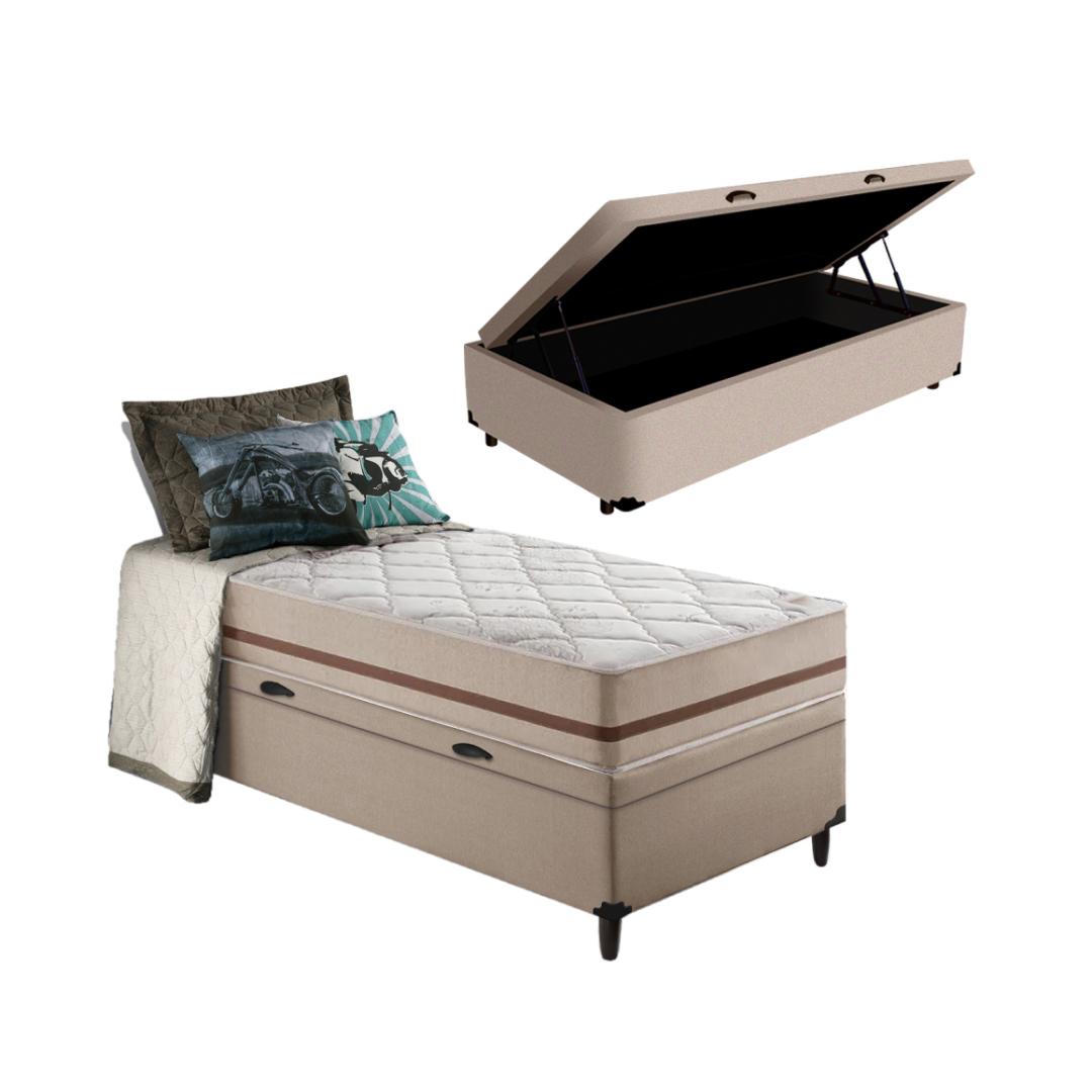 Box Baú Com Colchão De Molas Classic Pocket Solteiro King