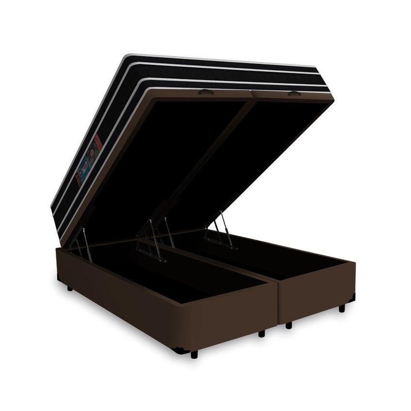 Cama Box Baú Com Colchão De Espuma D33 Castor Black White Double Face ...
