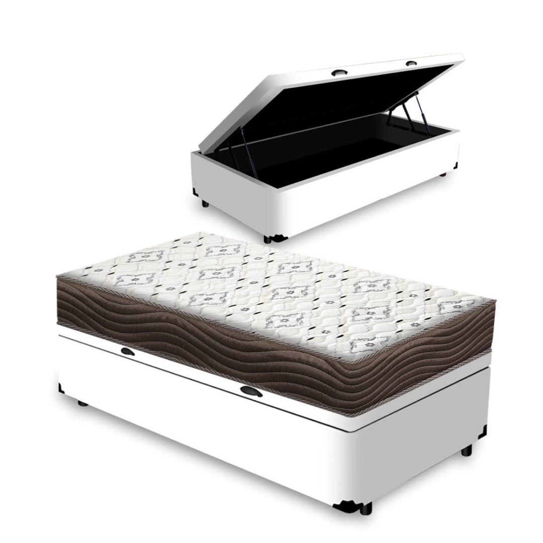 Box Baú Com Colchão De Espuma D45 Ortobom Iso 150 Solteiro