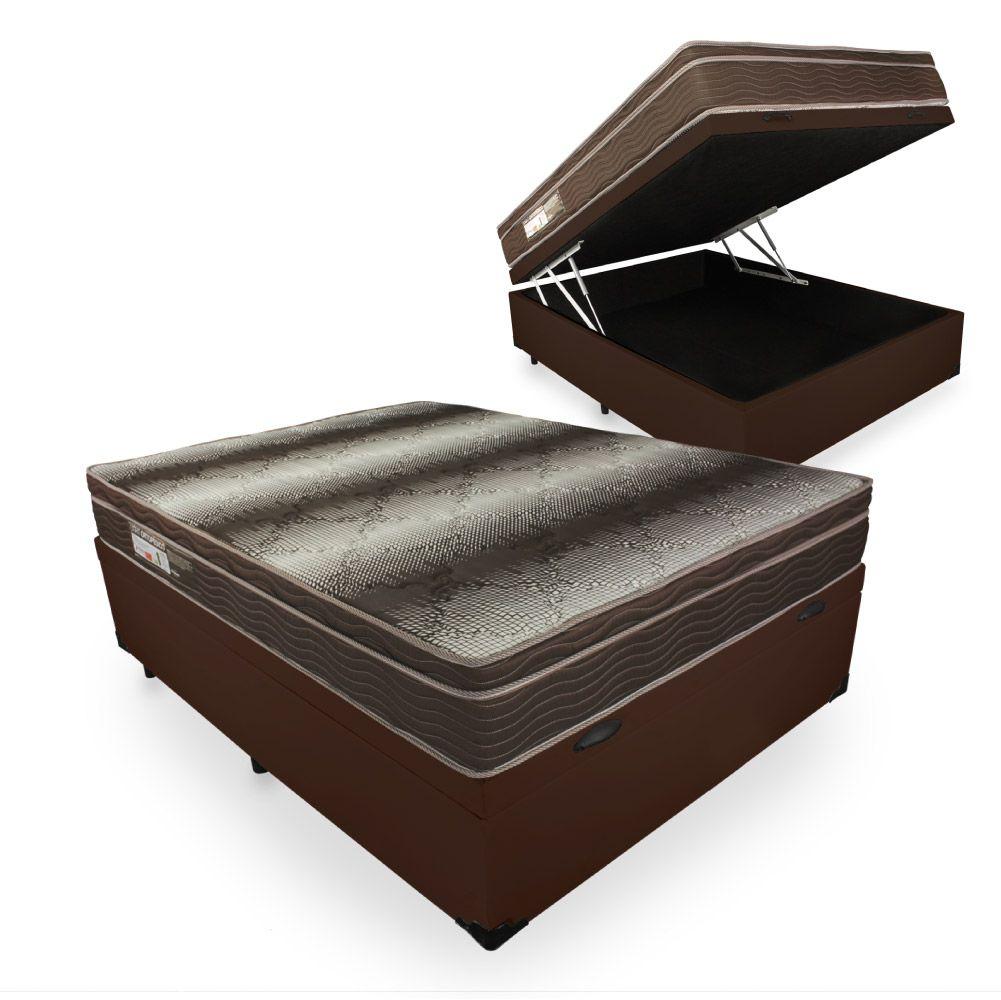 Cama Box Baú Com Colchão De Espuma D28 Ortobom Light Ortopédico Casal 138cm