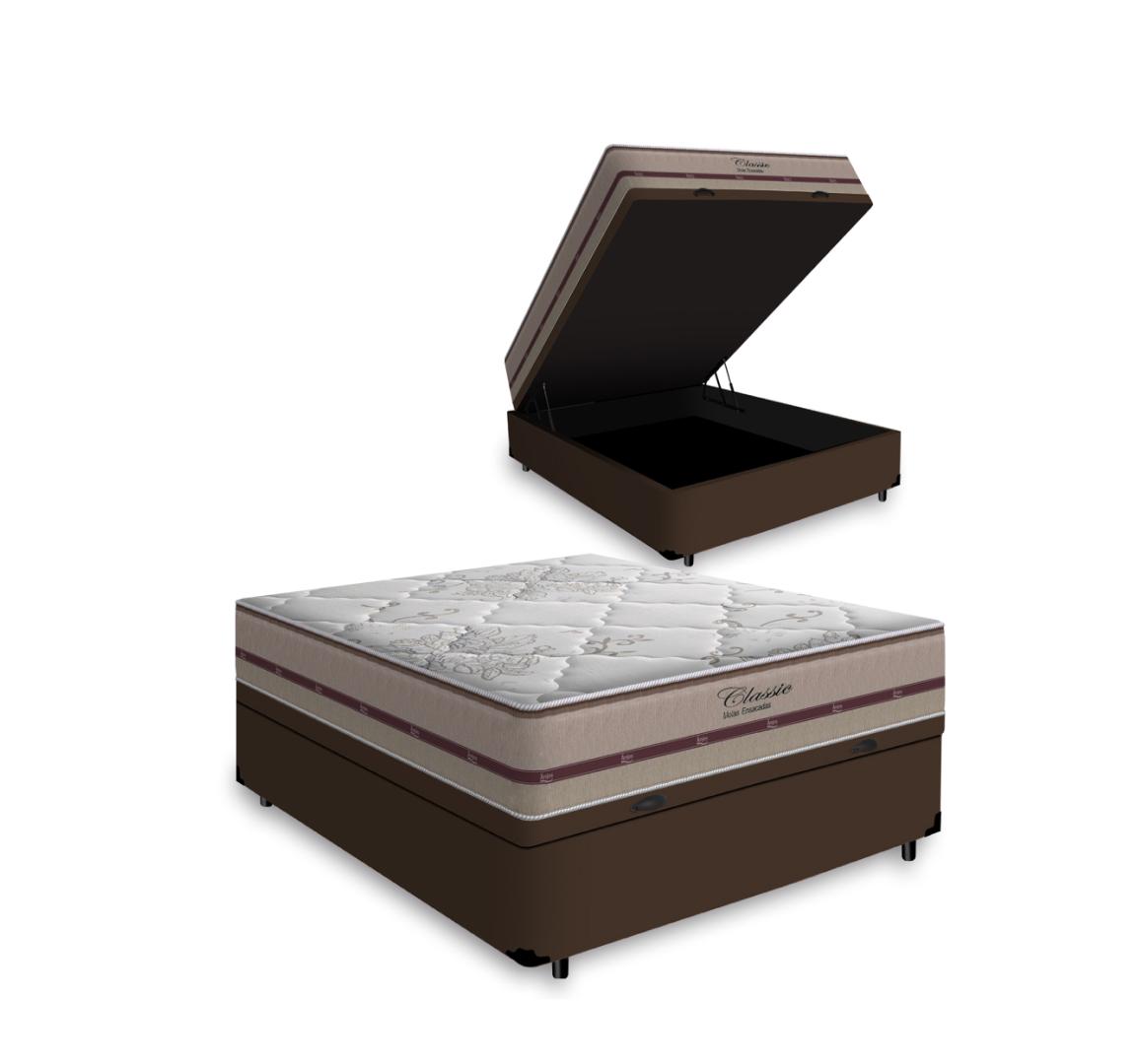 Cama Box Baú Com Colchão De Molas Ensacadas Anjos Classic Casal 138cm