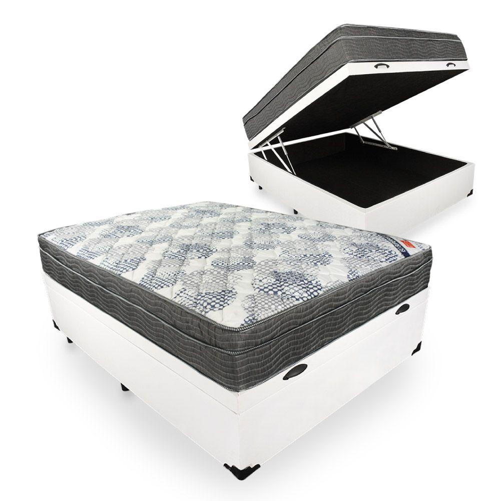 Cama Box Baú Com Colchão De Molas Ensacadas Ortobom Iso Superpocket Viúva 128cm
