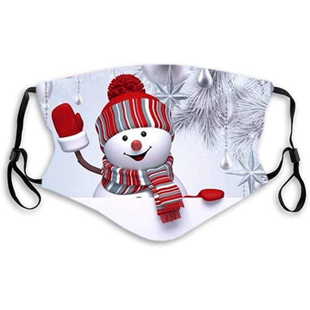 Máscara Facial De Natal Com Estampa De Boneco De Neve De Algodão 23x12cm