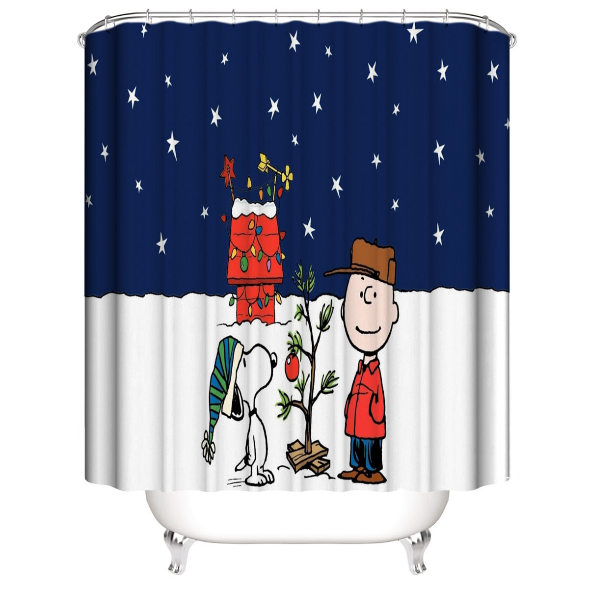Cortina De Banho Impermeável De Poliéster Para Chuveiro Snoopys Anime