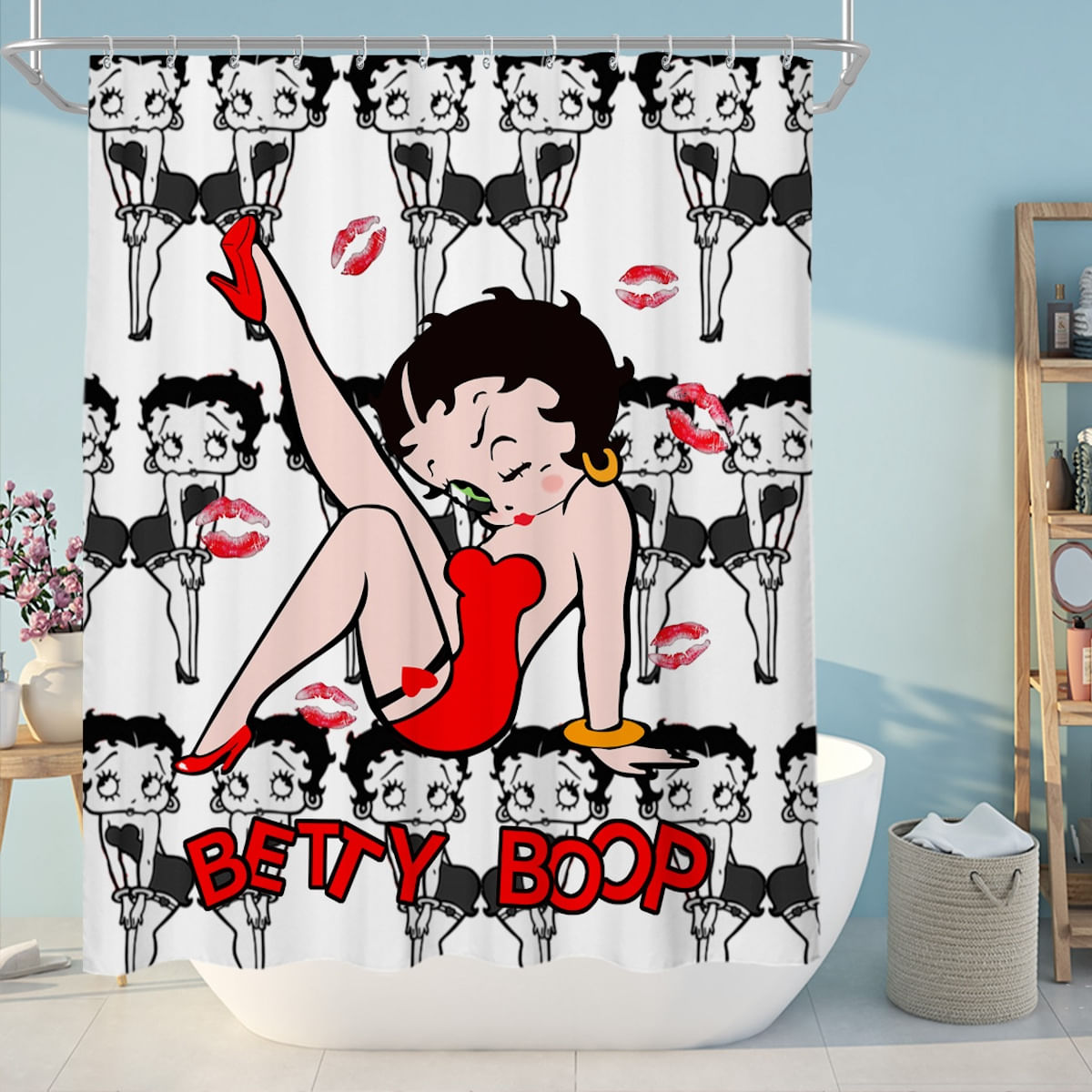 Cortina De Chuveiro Bettys B-oops Anime Waterproof 180x180cm