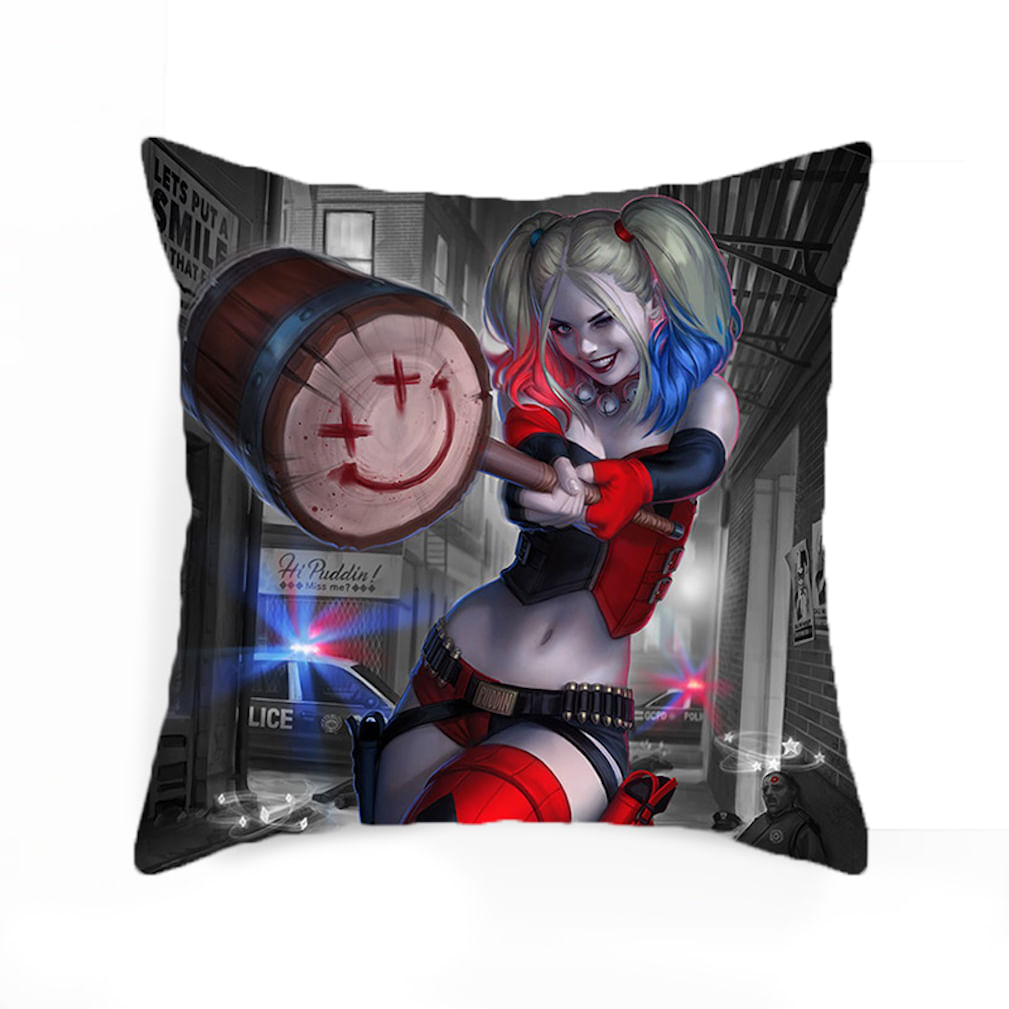 Capa De Almofada Harleys Quinns Anime Decorative Throw 45x45cm