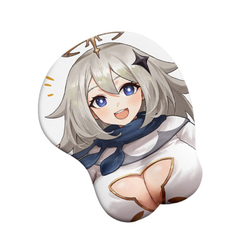 Mouse Pad Anime Genshin Impacts Paimon Com Apoio De Pulso