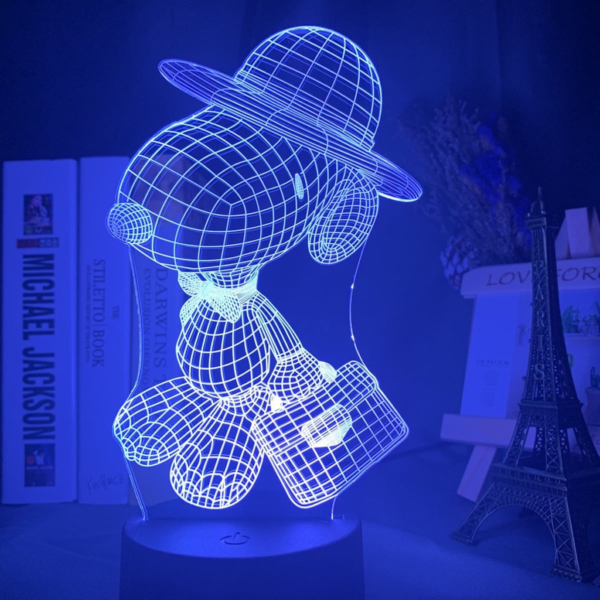 Lâmpada De Luz Noturna Snoopys Anime Decor 3d Illusion Com Usb