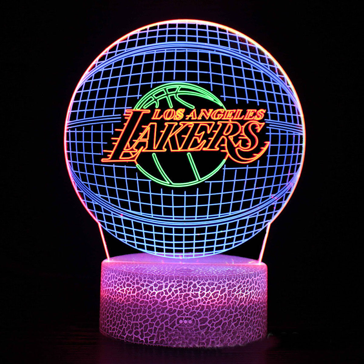 Lâmpada De Ilusão 3D Night Light Lamp Lakers Anime Decor Lamp