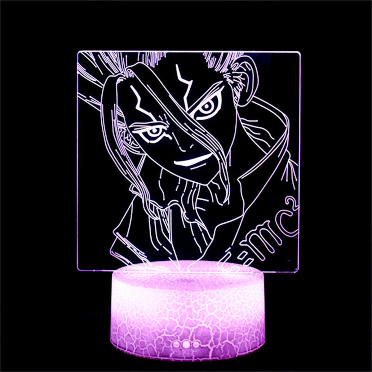 Ilusão 3D Night Light Lamp Stones Anime Decor Com Usb