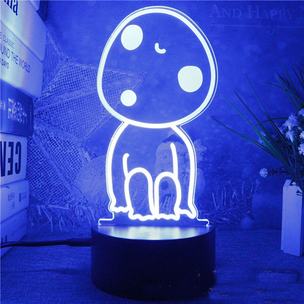 Abajur Princess Mononoke Luminous Tree Elf Anime Decor