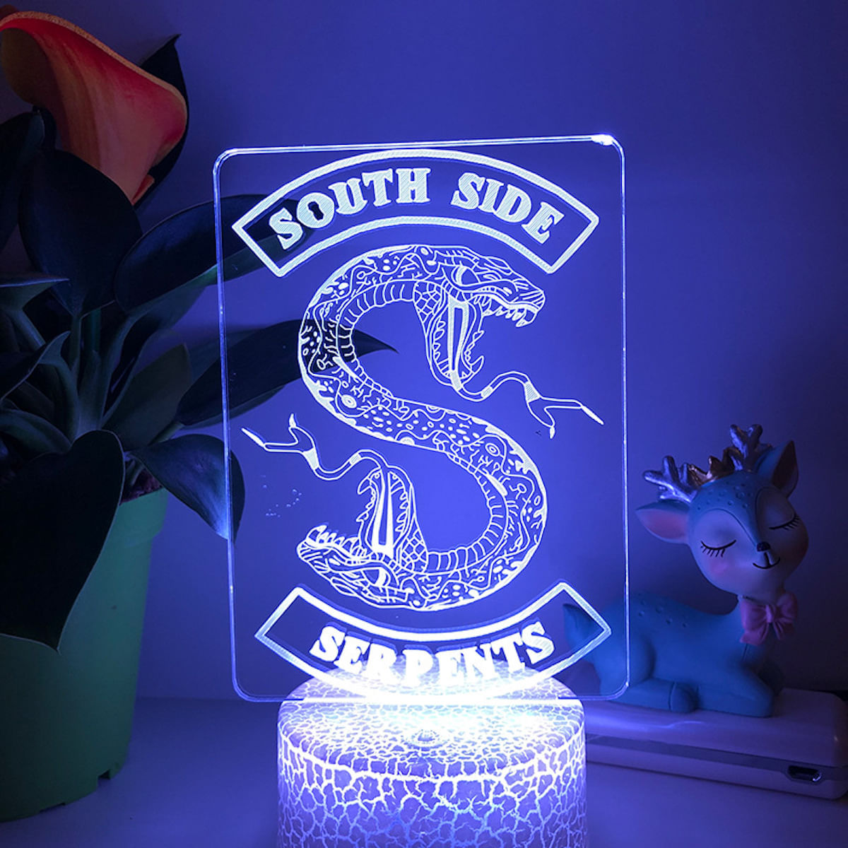 Decoração De Anime Lamp Night Riverdales South Side Serpents Snake