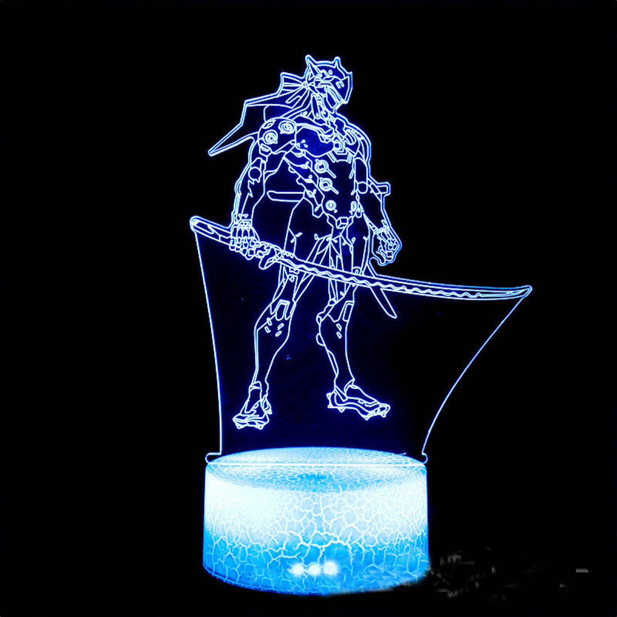 Lâmpada De Luz Noturna Overwatch Anime Decor 3d Illusion Com Base