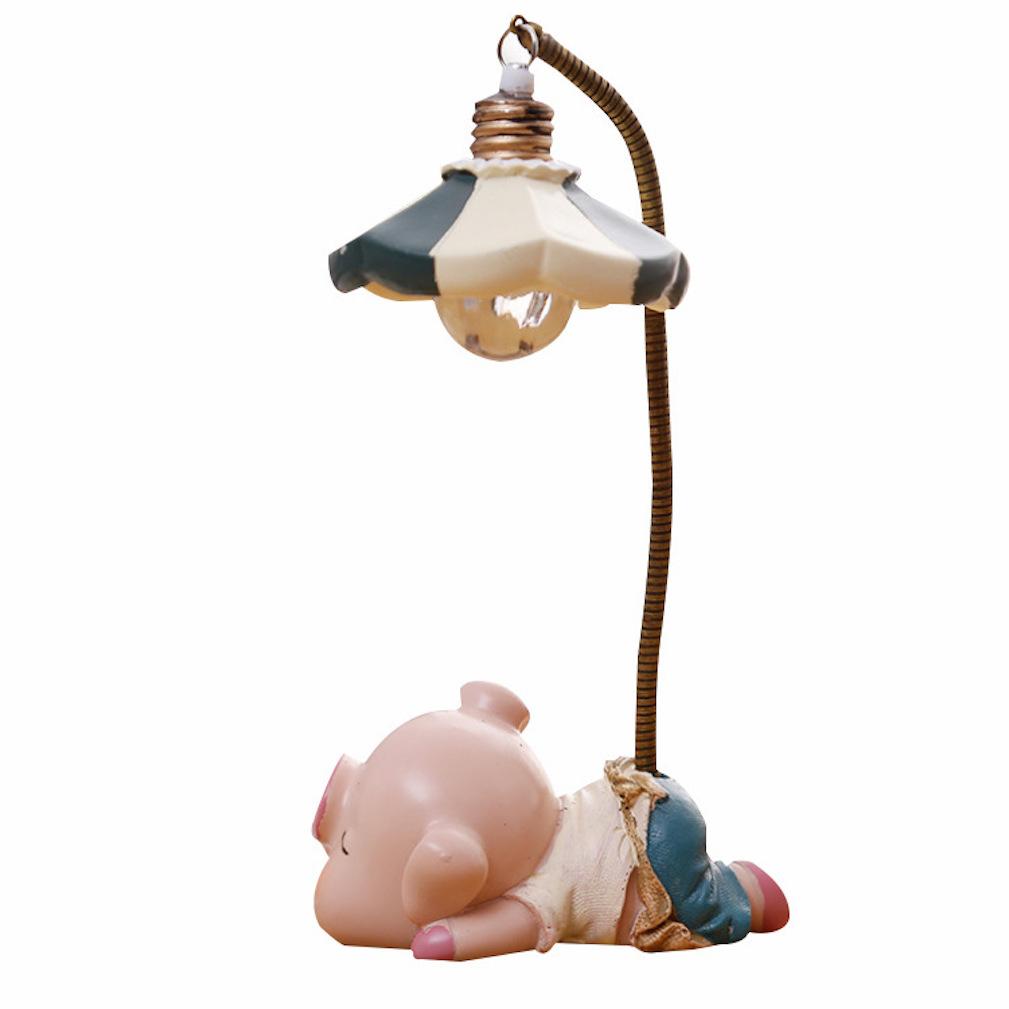 Decoração De Casa De Resina Noturna Cute Baby Piglet 20 Cm