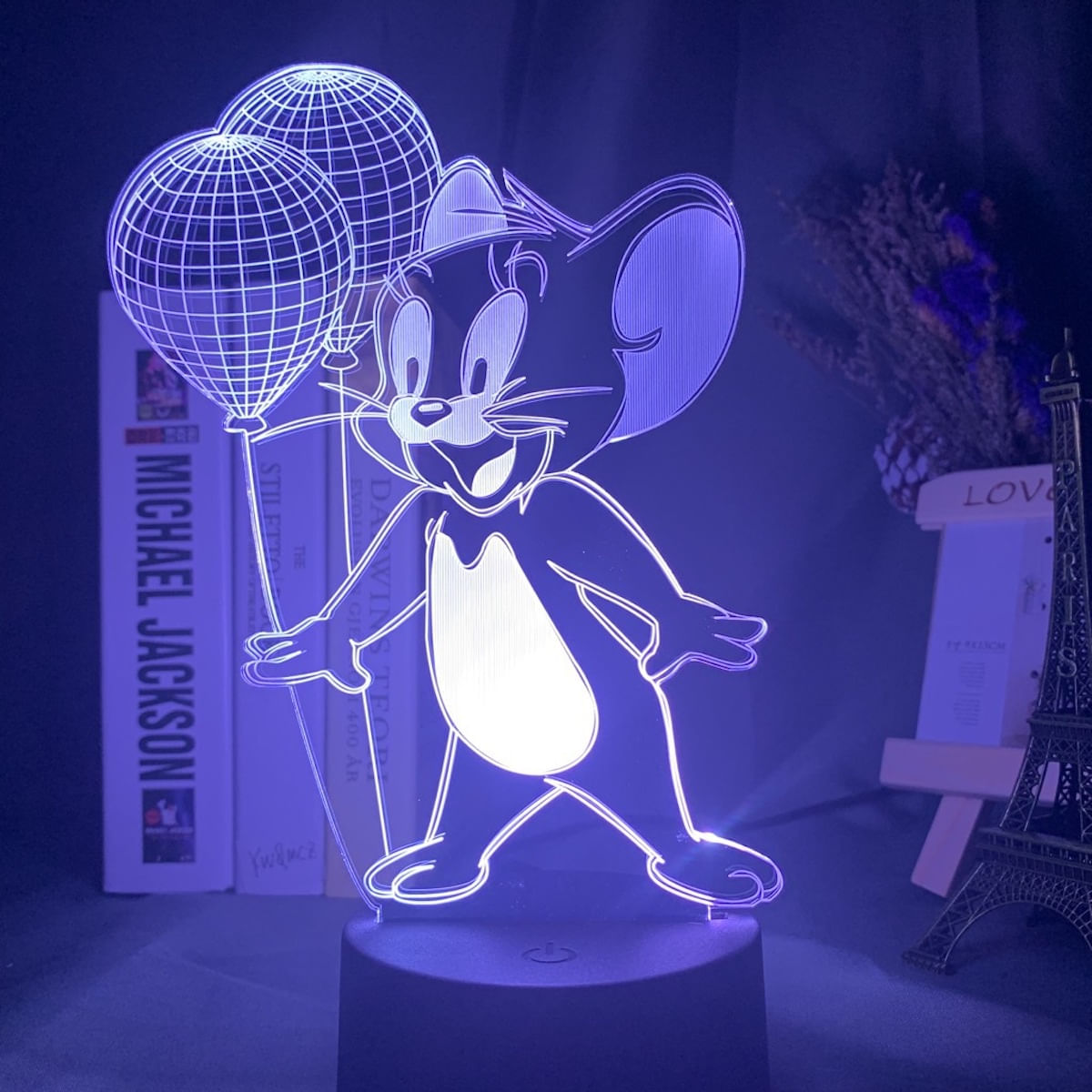 Lâmpada De Luz Noturna Tom Jerry Anime Decor 3d Illusion Com Usb