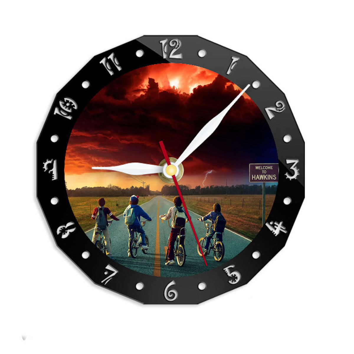 Relógio De Parede Strangers Silent Non-ticking 15 Cm De Vidro+acrílico