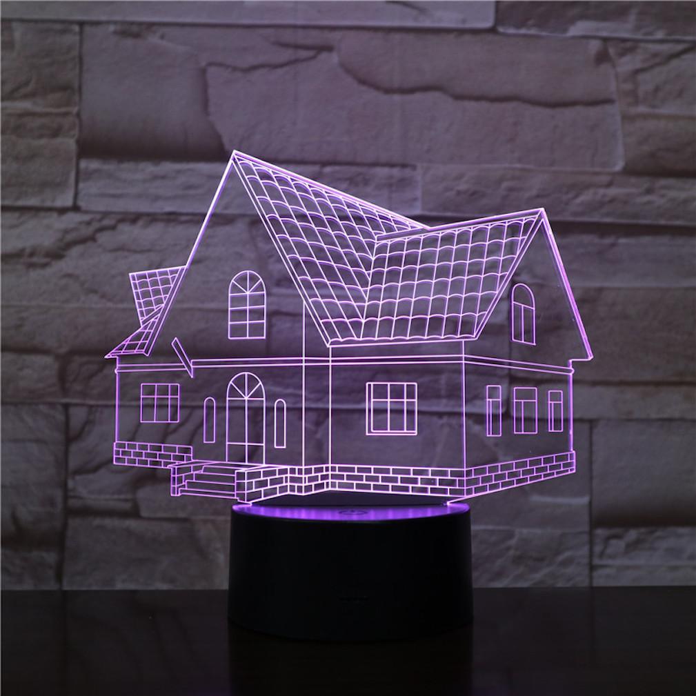 Lâmpada De Ilusão Led 3d Inteligente Night Light House