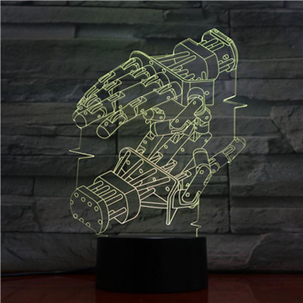 Candeeiro De Mesa Night Light Robot Palm 3d Para Quarto Infantil