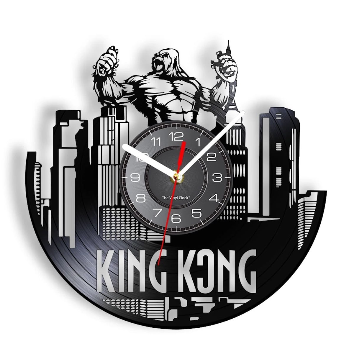 Relógio De Parede Kingkong's Anime Vinyl Record 30x30cm Preto